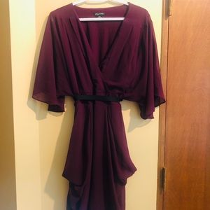 Maroon midi dress